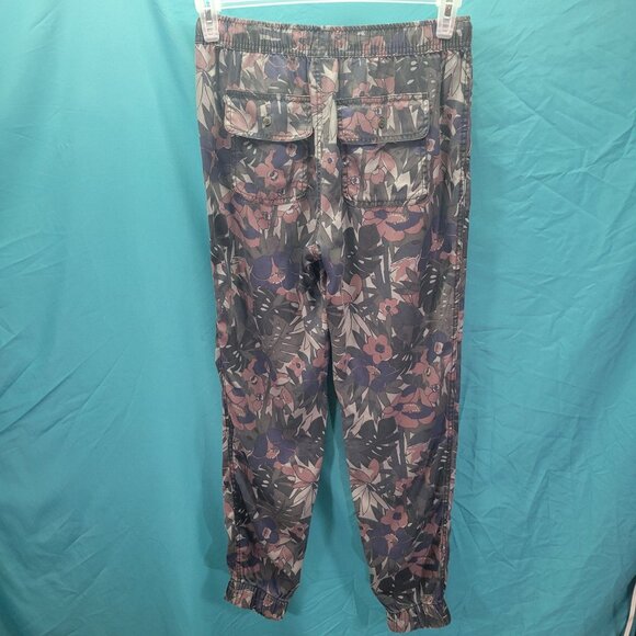 C&C California Floral Print Pants - S Lyocell Casual Joggers Elastic Waist&Cuffs - Picture 5 of 7